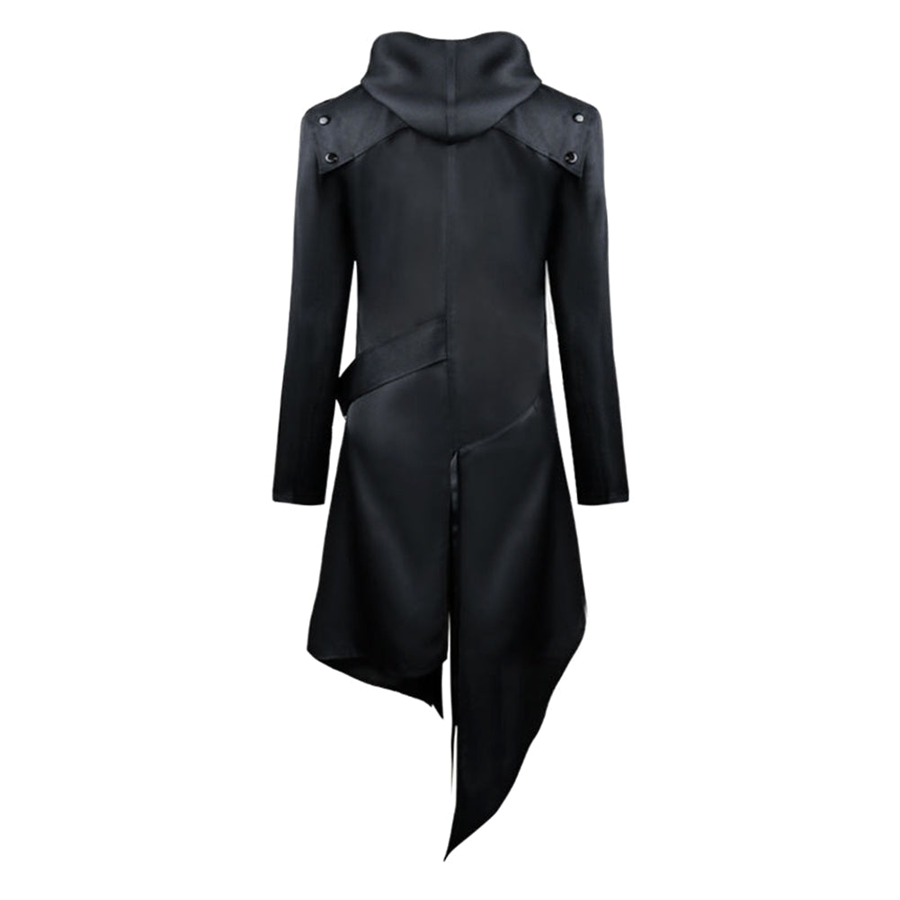 Men's dark edgy gothic fantasy-inspired costume jacket with irregular cut for Halloween