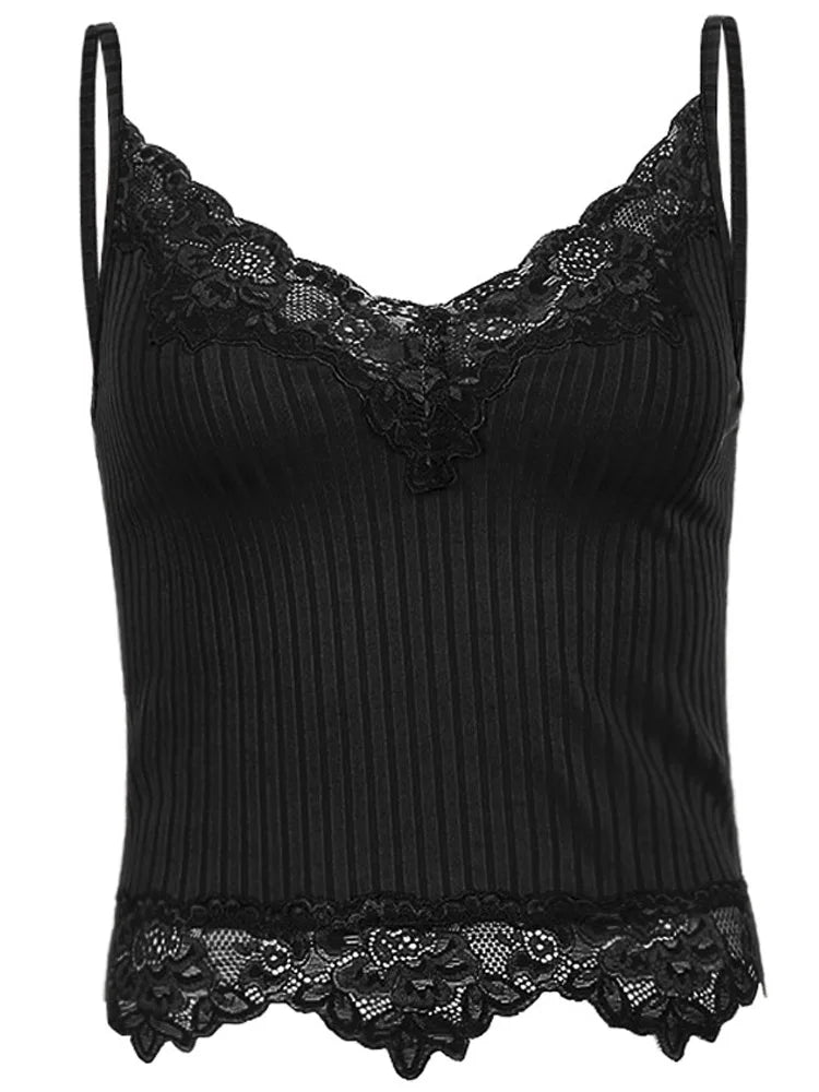 Gothic sexy backless v-neck camisole top for women