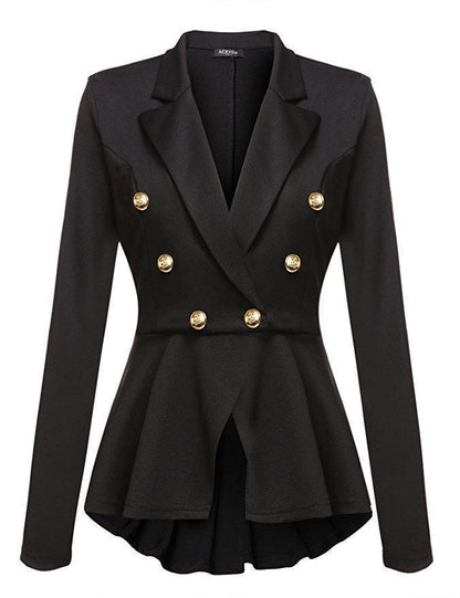 Women's gothic double breasted blazer suit jacket with metal buttons