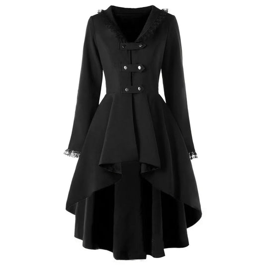 Gothic women's retro palace style vintage long coat with princess sleeves