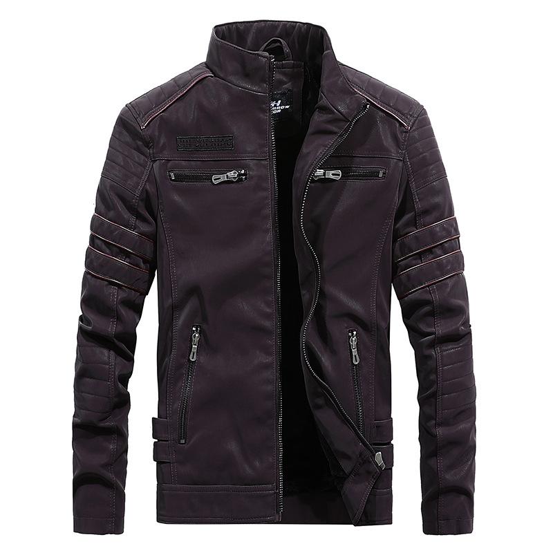 Men's retro stand collar slim fit jacket