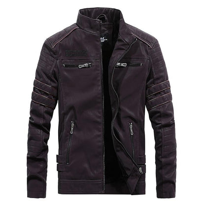 Men's retro stand collar slim fit jacket