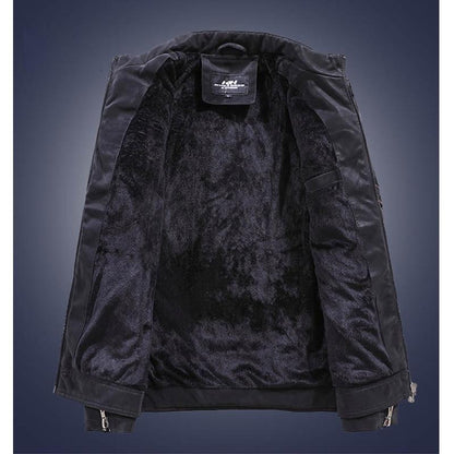Men's retro stand collar slim fit jacket