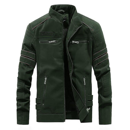 Men's retro stand collar slim fit jacket