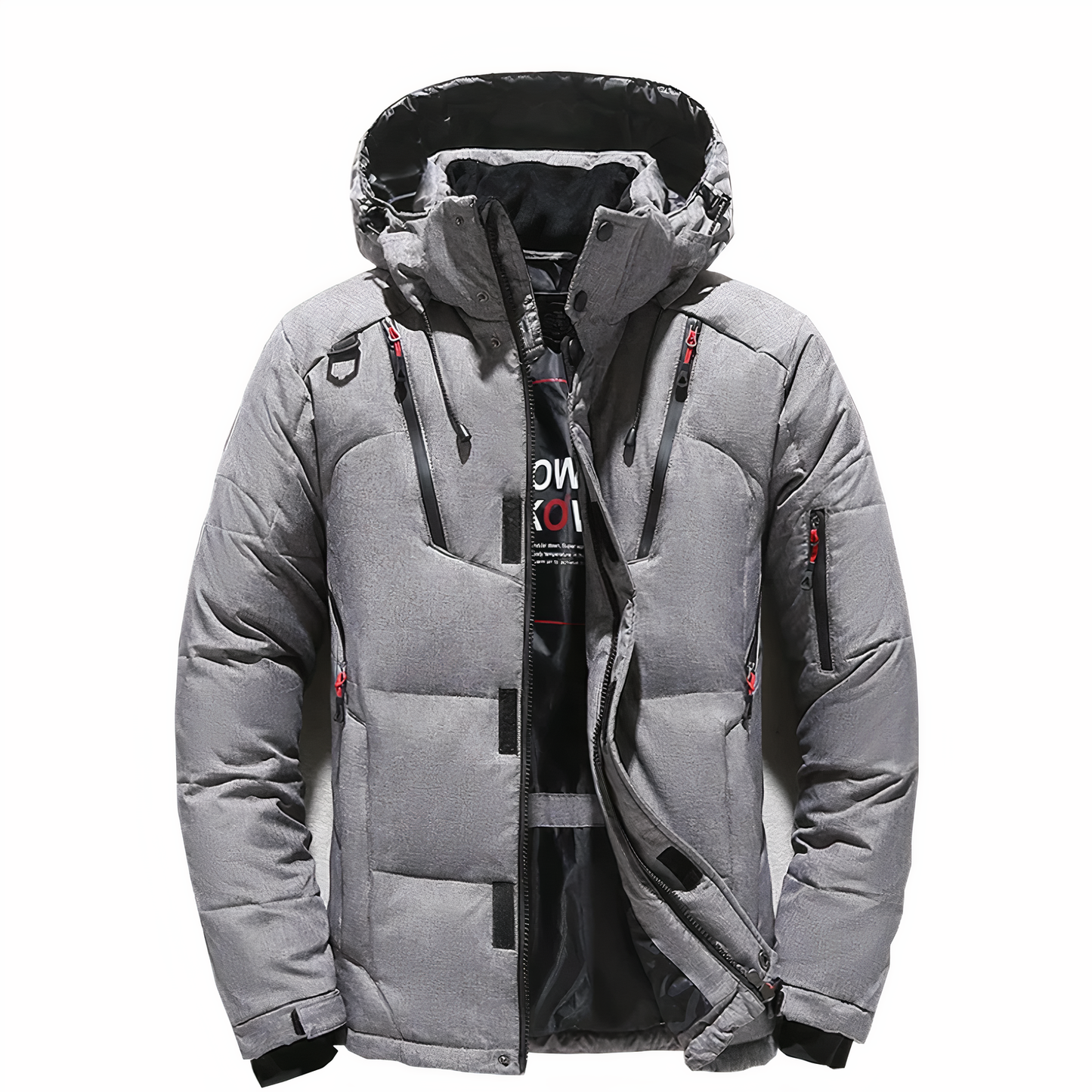 Men's hooded thick winter jacket with pockets