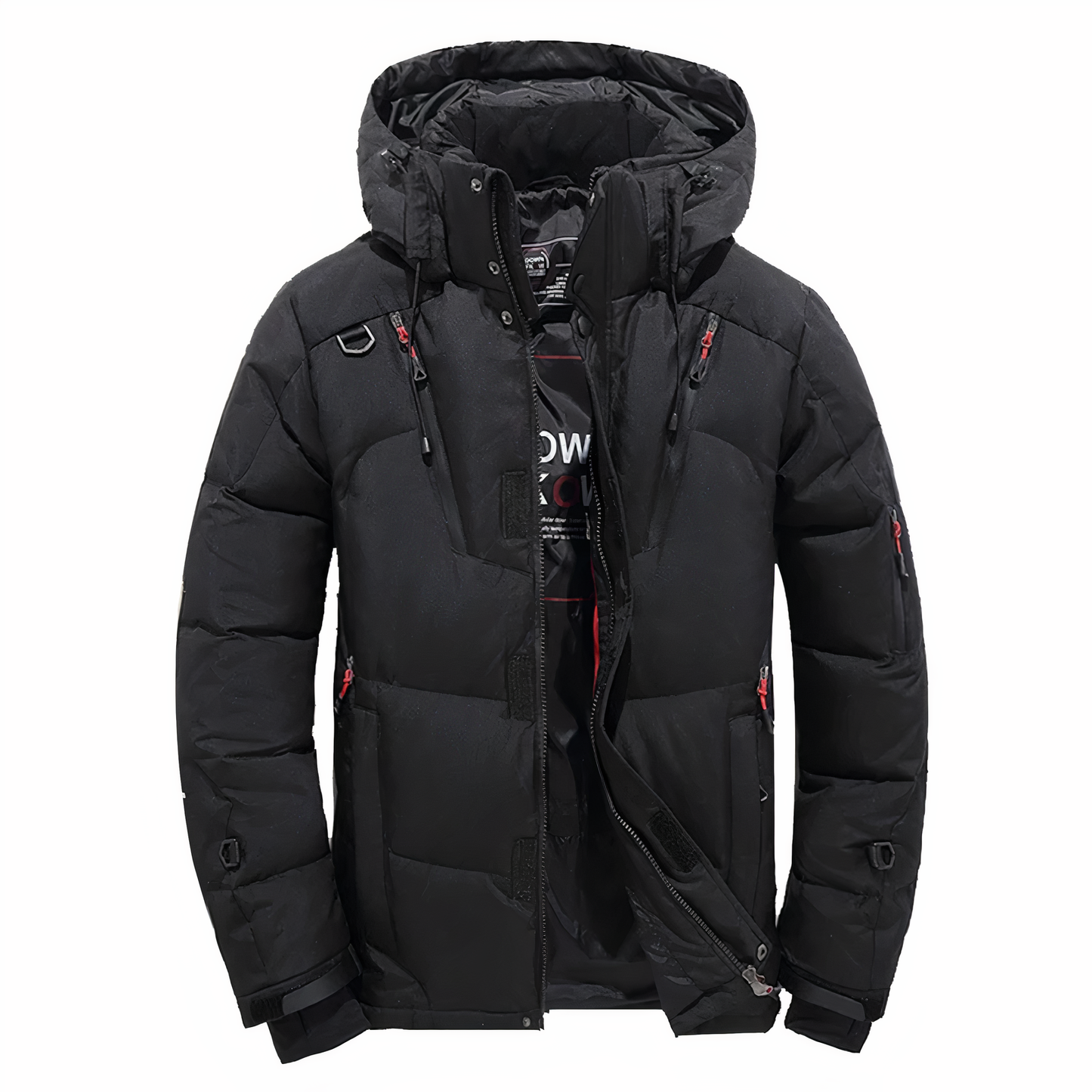 Men's hooded thick winter jacket with pockets