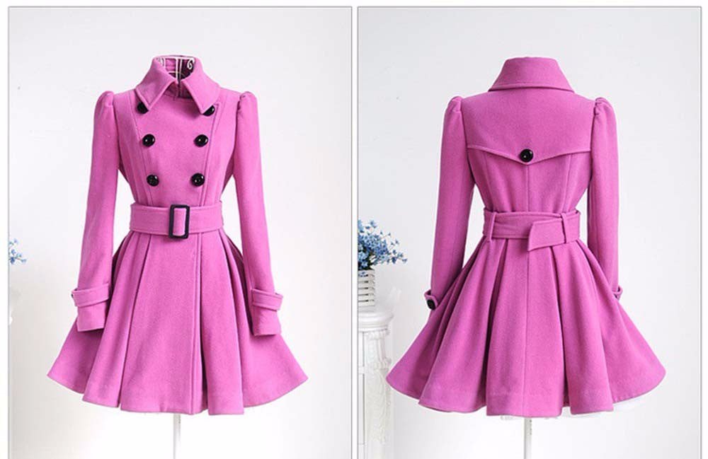 Women's gothic witch double-breasted coat with belt
