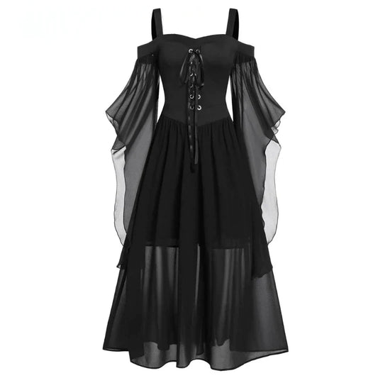 Women's batwing gothic Halloween retro sling strap dress