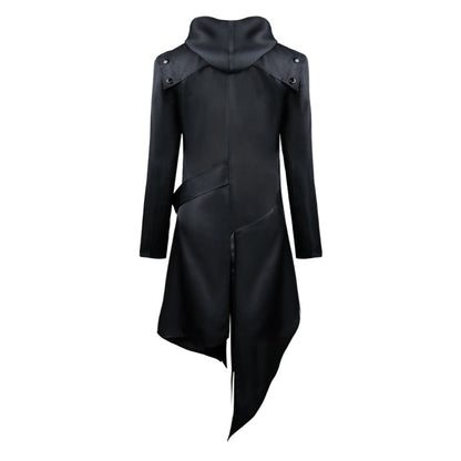 Men's dark edgy gothic fantasy-inspired costume jacket with irregular cut for Halloween