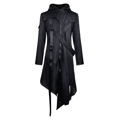 Men's dark edgy gothic fantasy-inspired costume jacket with irregular cut for Halloween