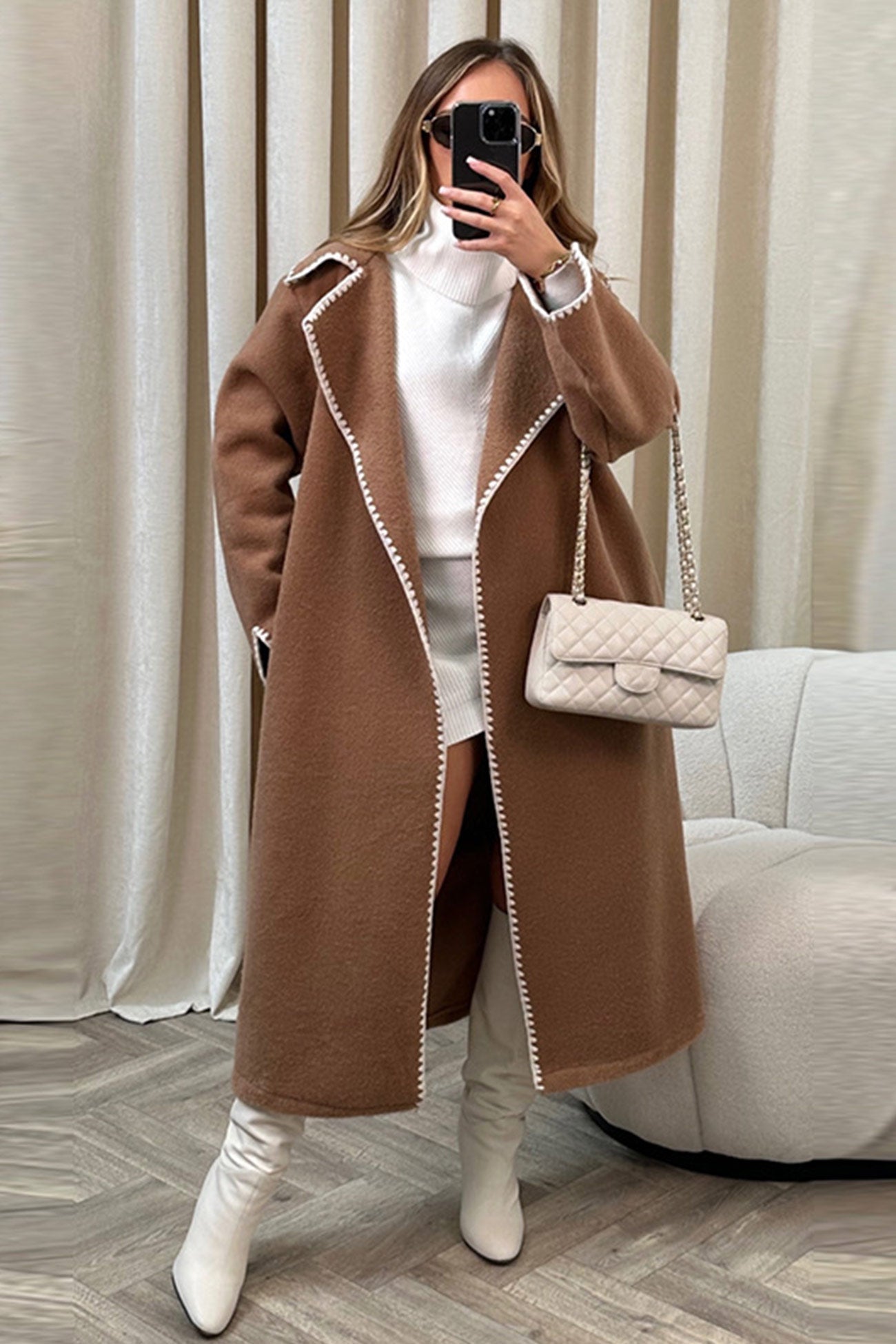Women's stylish open coat for autumn and winter casual wear
