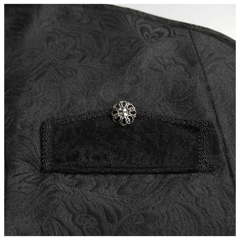 Men's mid-length gothic medieval punk retro tuxedo