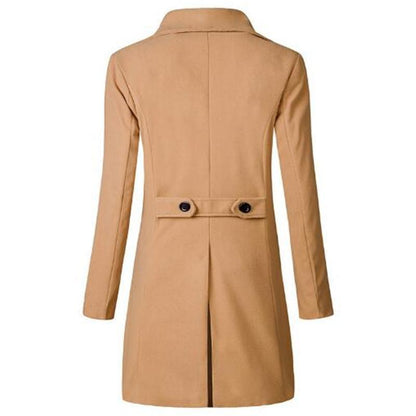 Classic men's gothic double-breasted windbreaker coat with side seam pockets