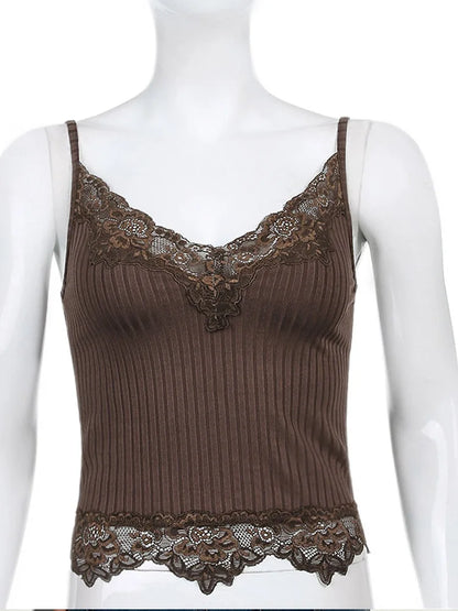 Gothic sexy backless v-neck camisole top for women