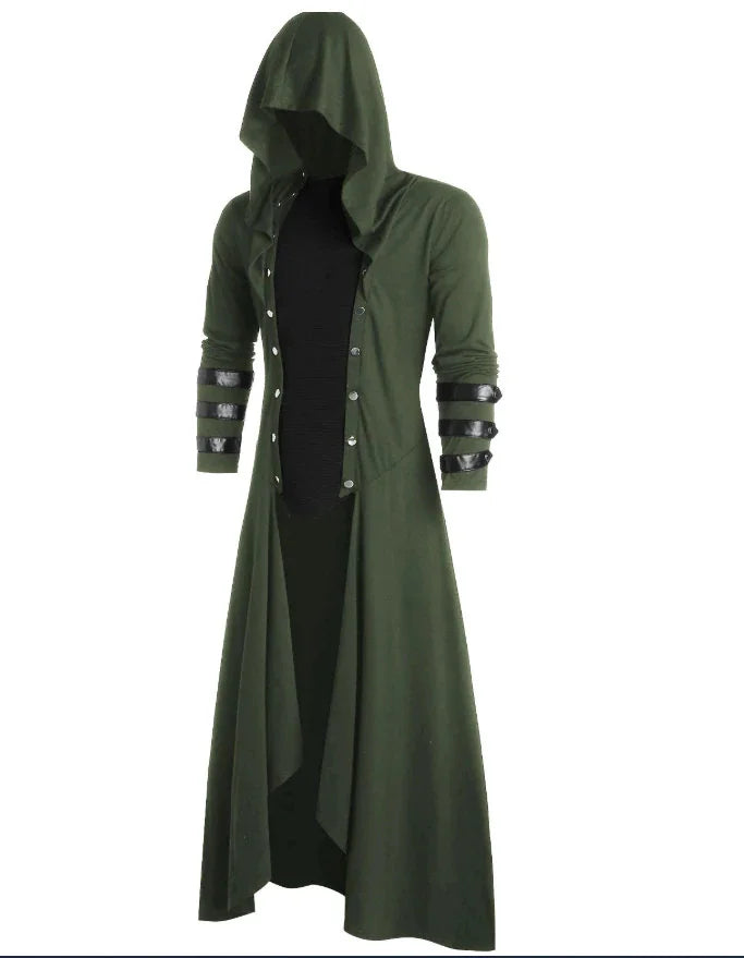 Men's gothic medieval retro edgy hooded costume jacket
