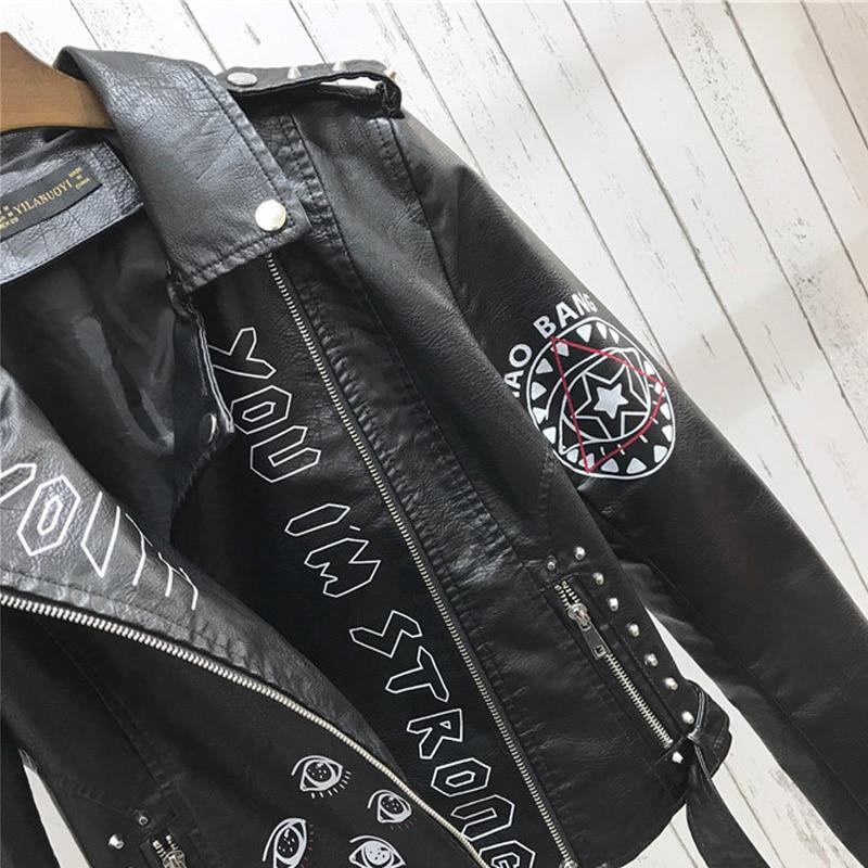 Women's gothic street fashion jacket with rivet details and zipper closure