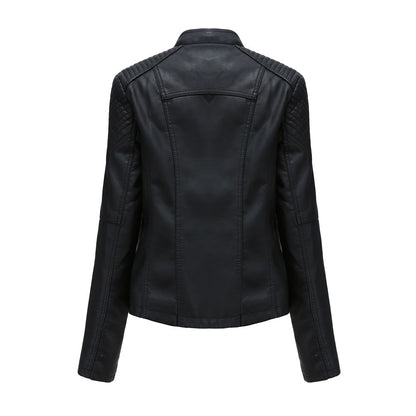 Women's slim-fit short jacket with lapel collar and long sleeves