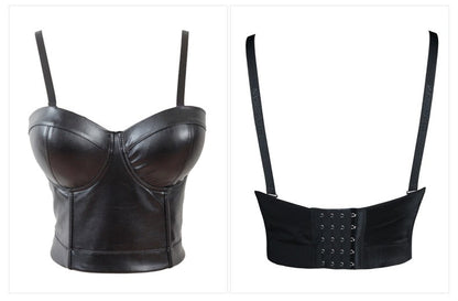 Women's sexy navel-baring vest bra top with chest wrap design