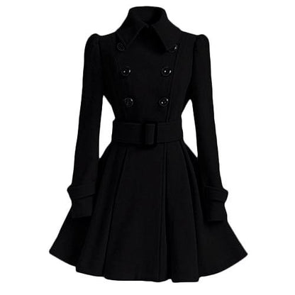 Women's gothic witch double-breasted coat with belt