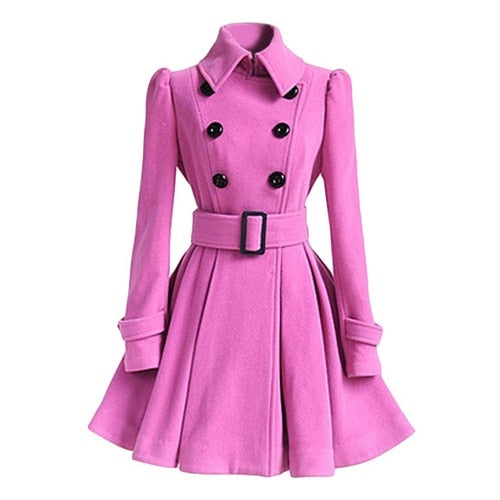 Women's gothic witch double-breasted coat with belt