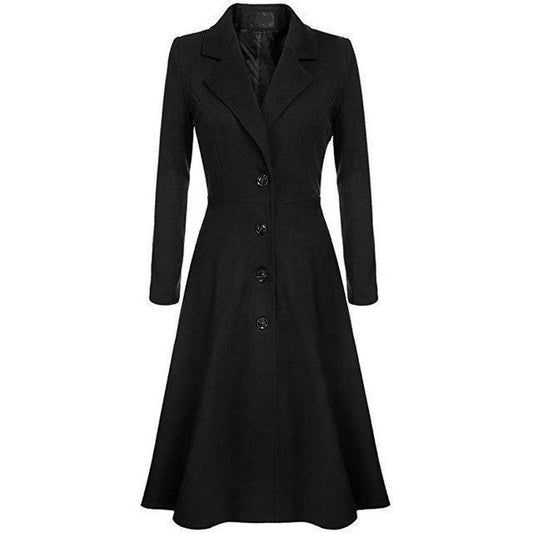 Women's vintage casual windbreaker coat with suit collar design