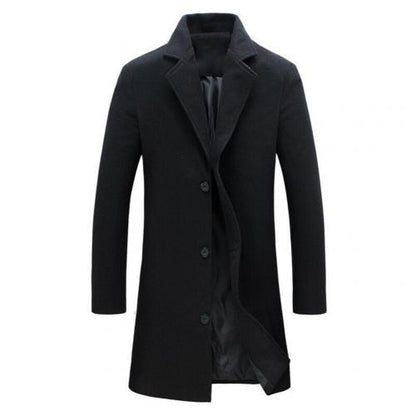 Men's slim fit long windbreaker coat