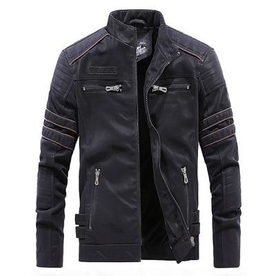 Men's retro stand collar slim fit jacket