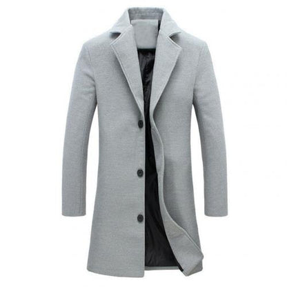 Men's slim fit long windbreaker coat