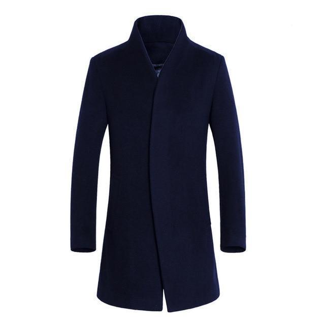 Men's winter coat modern slim fit single-breasted with stand collar