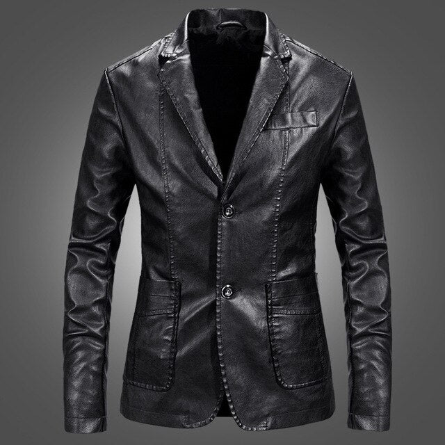 Men's casual suit collar jacket with bright line patch pockets